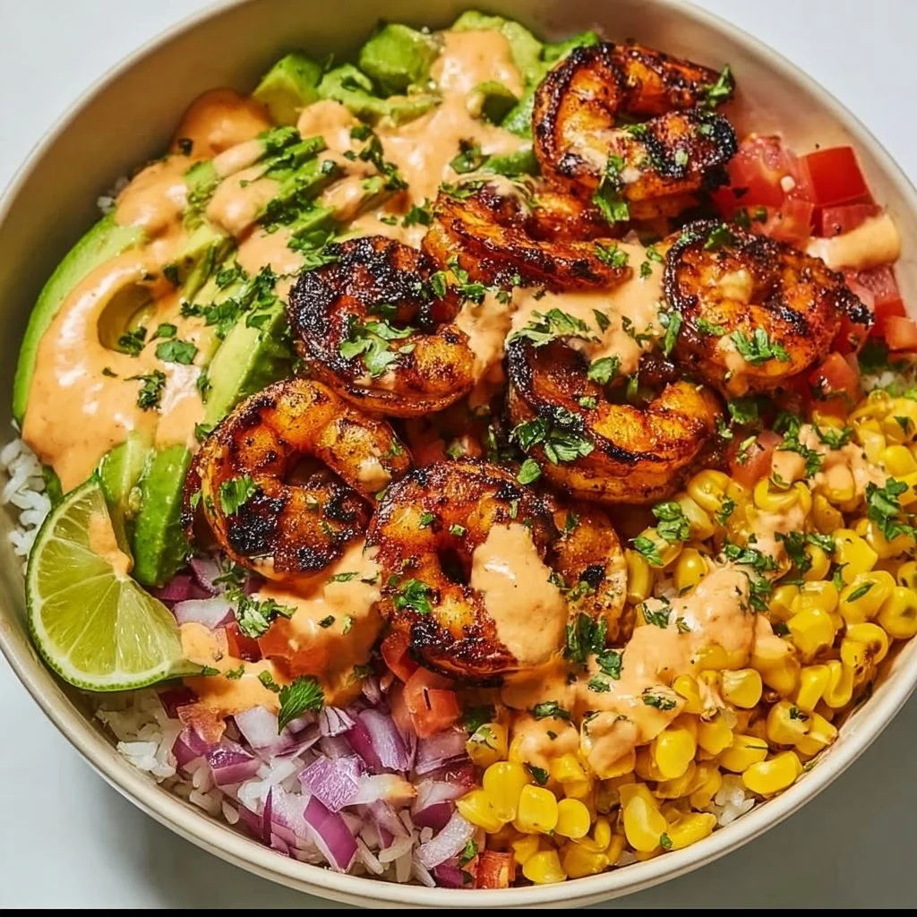 Grilled Shrimp Bowl easy high protein recipe