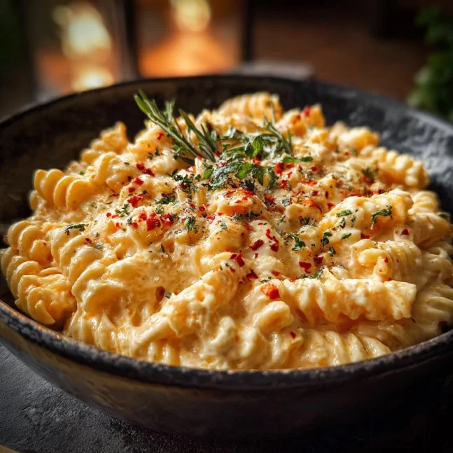 Creamy cottage cheese pasta sauce served with spaghetti