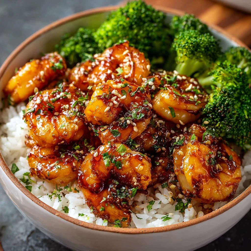 Honey Garlic Shrimp Bowls