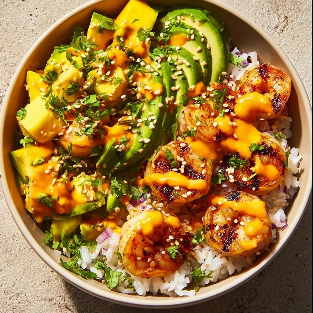 The Ultimate Charred Shrimp and Avocado Bowl