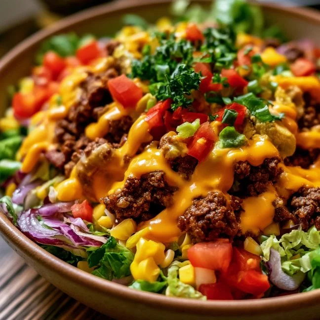 HIGH PROTEIN CHEESEBURGER BOWLS