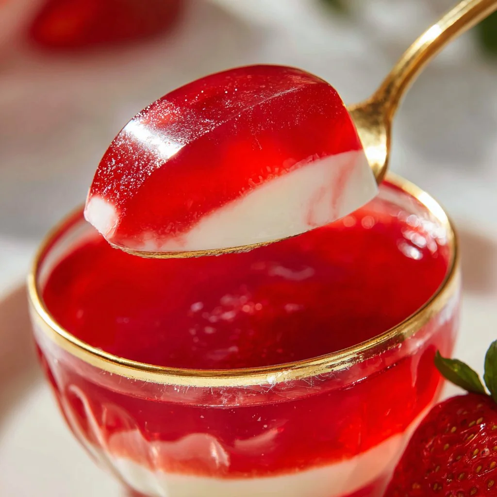 Strawberry Gelatin Dessert