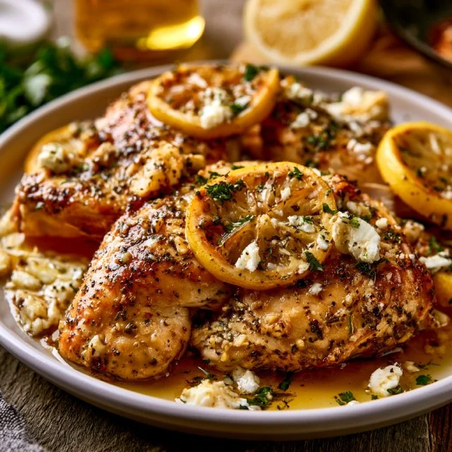 Greek Chicken with Lemon and Feta Recipe