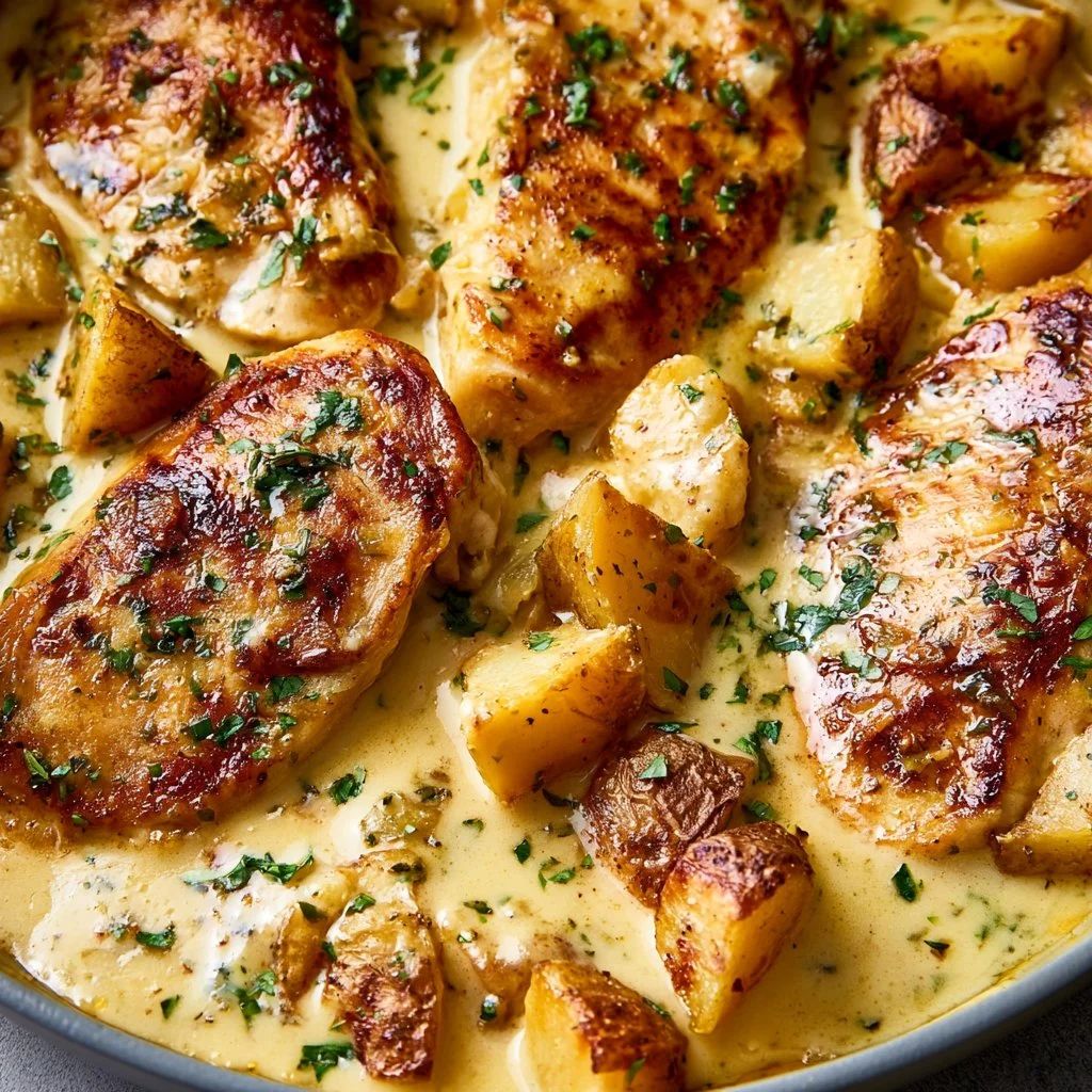 Easy Creamy Dijon Chicken and Potatoes