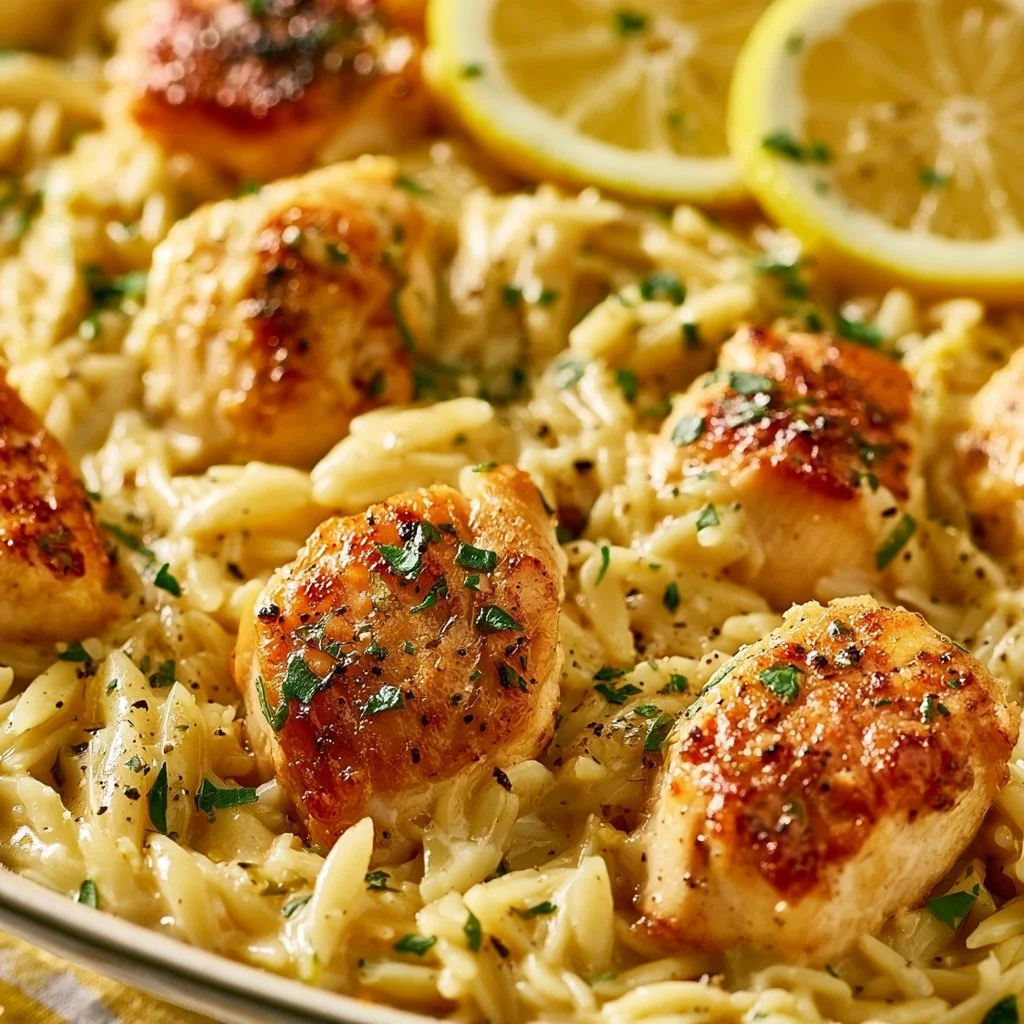 Lemon Chicken Orzo Mediterranean Inspired Dinner