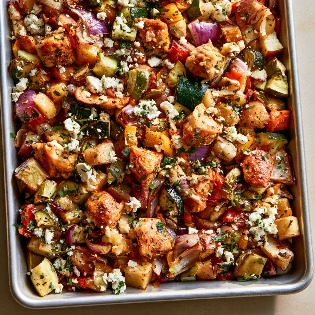 MEDITERRANEAN SHEET PAN CHICKEN & VEGGIES