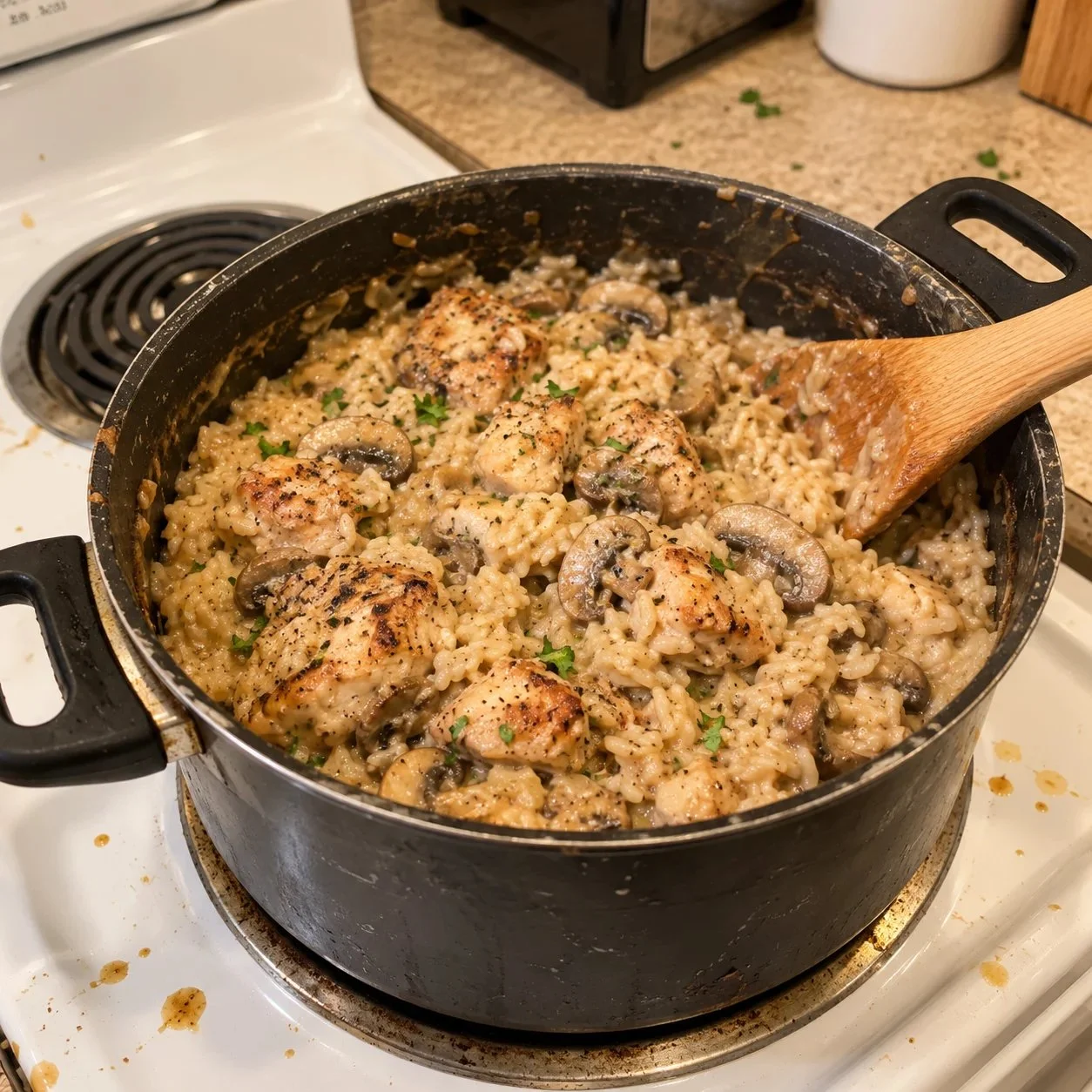 CREAMY MUSHROOM CHICKEN & RICE